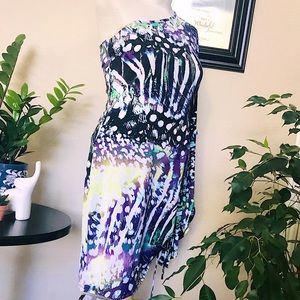 Asymmetrical Animal Print Tunic Sz Large